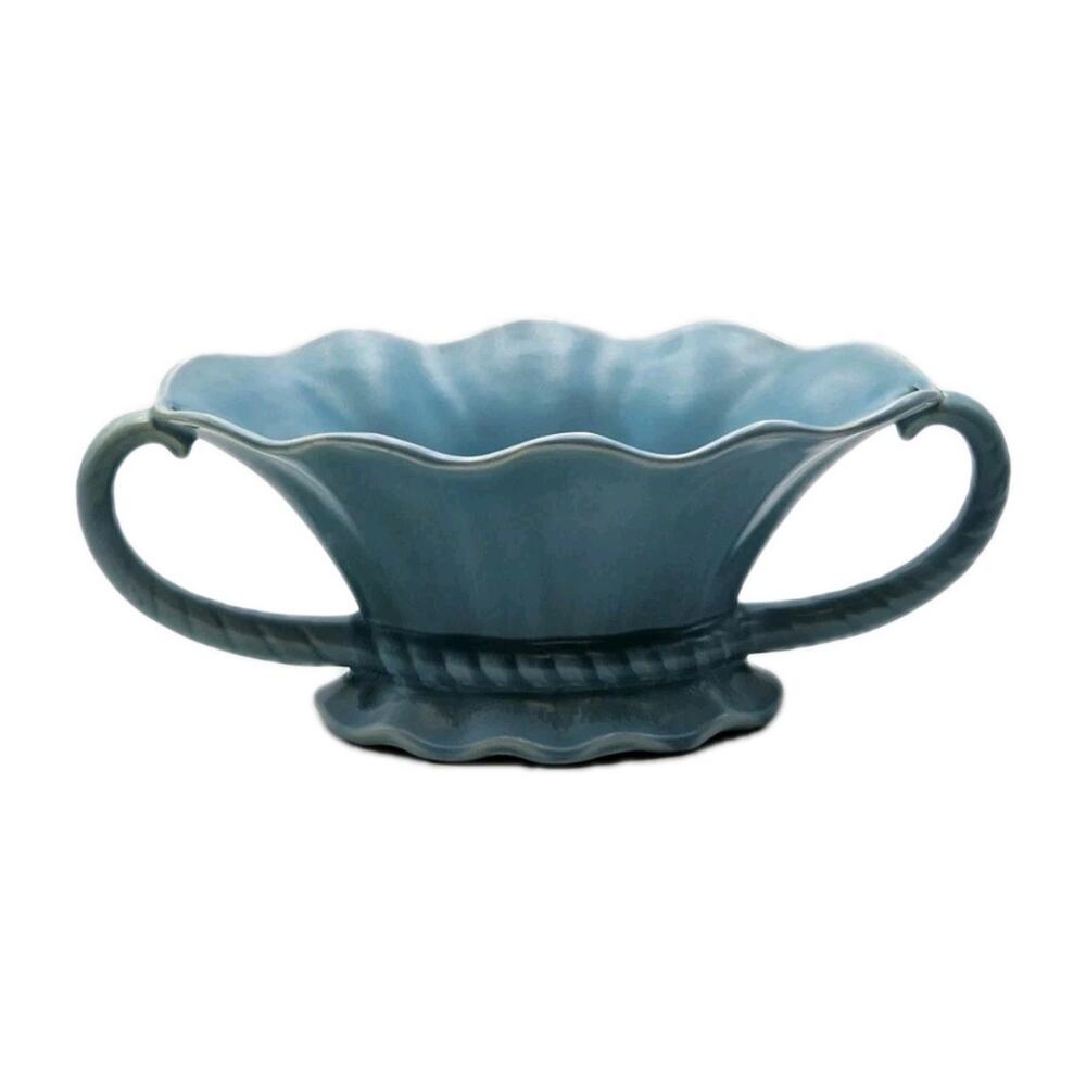 STANGL Blue 11" Pottery Serving Bowl 2 Handles USA 3558 Vintage SHIPS Fast